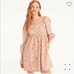 J. Crew Floral Mini Dress in Peach and White